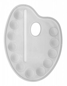 Paleta pictura plastic alba mica 12 compartimente 14,2x19cm ARK 380