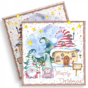 Servetel Familie de Gnomi 33x33cm 2/set 303762
