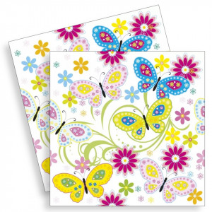 Servetel Fluturi si flori 33x33cm 2/set SDOG-028701