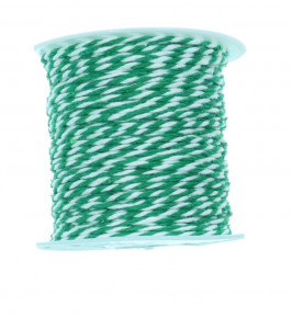 Sfoara bumbac bicolora alb/verde 1,5mm x 10m/rola 371915