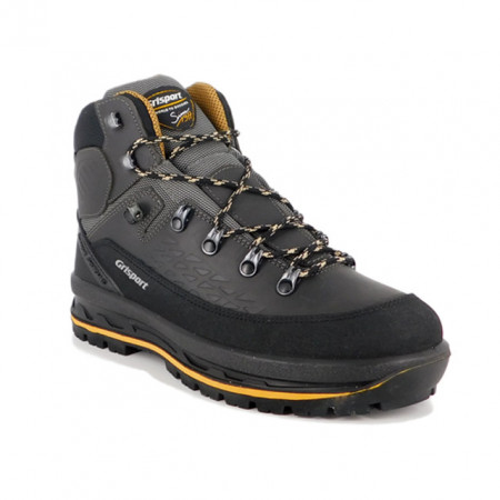 Bocanci Grisport, model 15011, impermeabili, talpa Vibram, culoare gri inchis cu galben