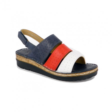 Sandale Anna Viotti, model 1024, culoare albastru cu rosu si alb