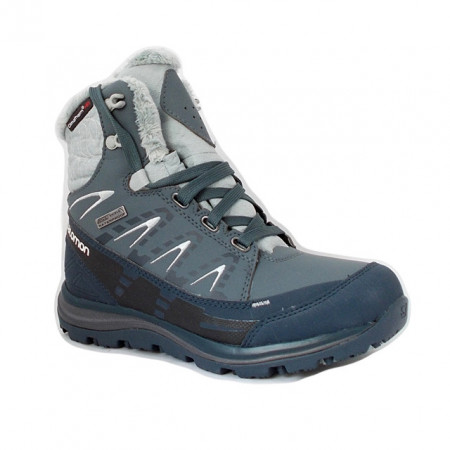 Ghete Salomon Kaina Mid, pentru iarna, impermeabile, comfort termic pana la -25 grade,culoare albastru cu gri