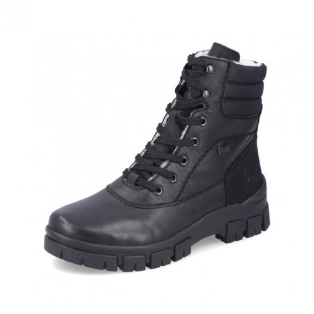 Ghete Rieker, model Z1042, impermeabile, blana naturala, talpa cu fibra de sticla, culoare neagra