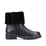 Ghete Remonte, model D0B71, impermeabile, blana naturala, culoare neagra, talpa cu fibra din sticla