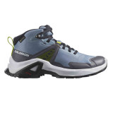 Ghete Salomon X-Raise Junior Mid, impermeabile, Gore-tex, culoare albastra