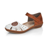 Pantofi Rieker, model M1666, culoare alb cu maro