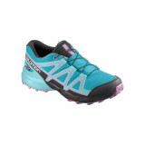 Pantofi Salomon Speedcross Junior, impermeabili, culoare albastru cu roz