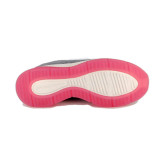 Pantofi Skechers Bobs Gamma, talpa din spuma cu memorie, culoare gri cu roz