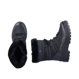 Apreskiuri Remonte, model C78, impermeabile, blana naturala, culoare neagra, talpa cu fibra de sticla
