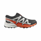 Pantofi Salomon Speedcross Junior, impermeabili, culoare negru cu gri