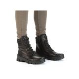 Ghete Rieker, model Z1042, impermeabile, blana naturala, talpa cu fibra de sticla, culoare neagra