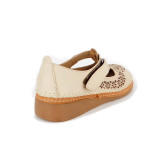 Pantofi Anna Viotti, model 4119, pentru vara, culoare bej