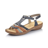 Sandale Rieker, model 62857, culoare albastru cu maro