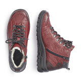 Ghete Rieker L7144, impermeabile, imblanite, culoare bordo