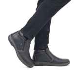 Ghete Rieker, model 05173, impermeabile, blana naturala, culoare neagra