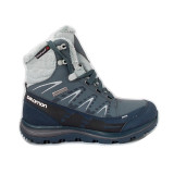 Ghete Salomon Kaina Mid, pentru iarna, impermeabile, comfort termic pana la -25 grade,culoare albastru cu gri