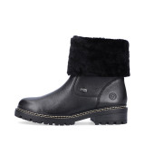 Ghete Remonte, model D0B71, impermeabile, blana naturala, culoare neagra, talpa cu fibra din sticla