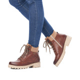 Ghete Remonte, model D0W75, impermeabile, blana naturala, culoare maro