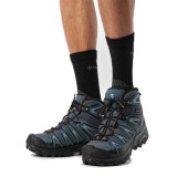 Ghete Salomon X-Ultra Pioneer Mid , impermeabile, Gore-tex, culoare albastru inchis