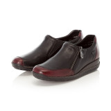 Pantofi Rieker 44294, impermeabili, culoare negru cu bordo
