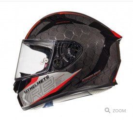 Casca moto MT KRE Snake carbon 2.0 A5 negru/rosu lucios – 100% carbon