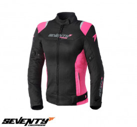 Geaca moto femei Racing vara Seventy model SD-JR50 negru/roz