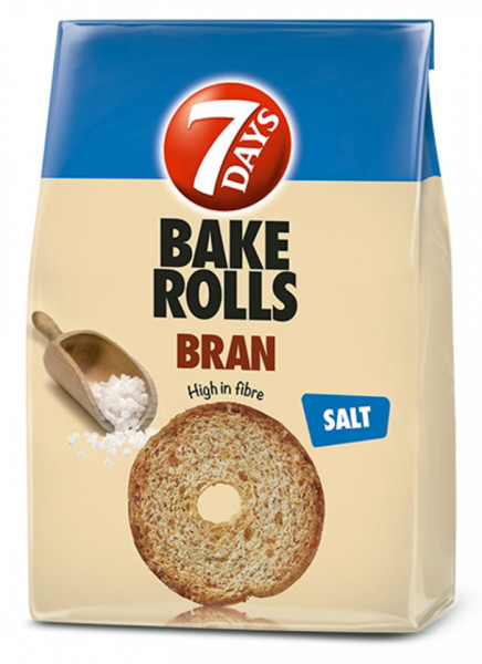 7 Day's Bake Rolls Bran Rondele de Paine Crocanta cu Tarate si Sare 80g