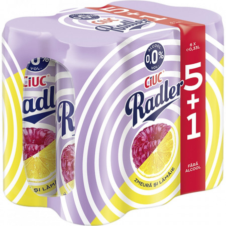 Ciuc Radler Bere cu Zmeura si Lamaie 0% Alcool 330ML 5+1 Gratis