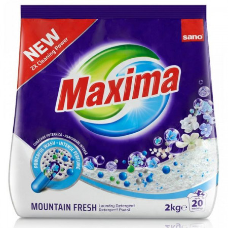 Sano Maxima Detergent de Rufe Pudra Automat Mountain Fresh pentru 20 Spalari 2kg