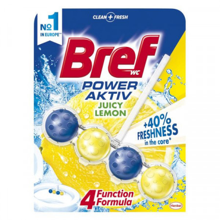 Bref Odorizant de Baie pentru Wc Power Aktiv Lemon 50g