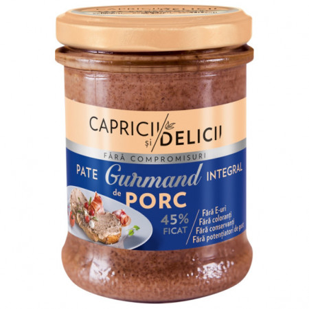 Capricii si Delicii Pate de Porc Integral 45% Ficat 180g
