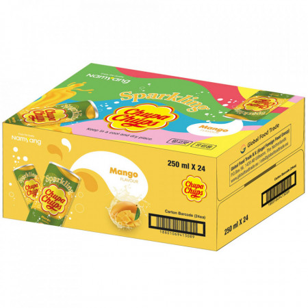 Chupa Chups Bautura Carbonatata cu Aroma de Mango 24 buc x 250ML