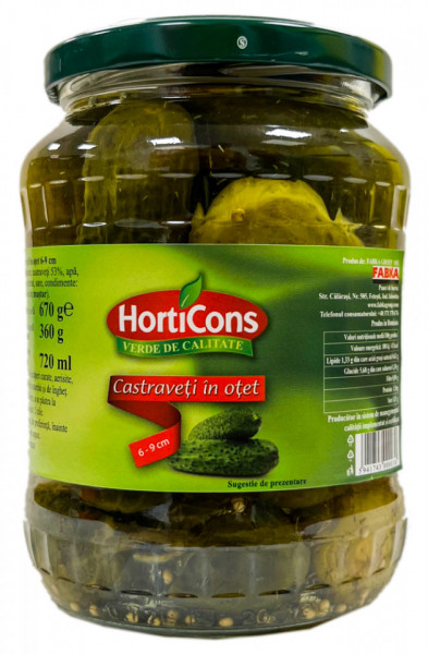 Horticons Castraveti in Otet 6-9cm 670g