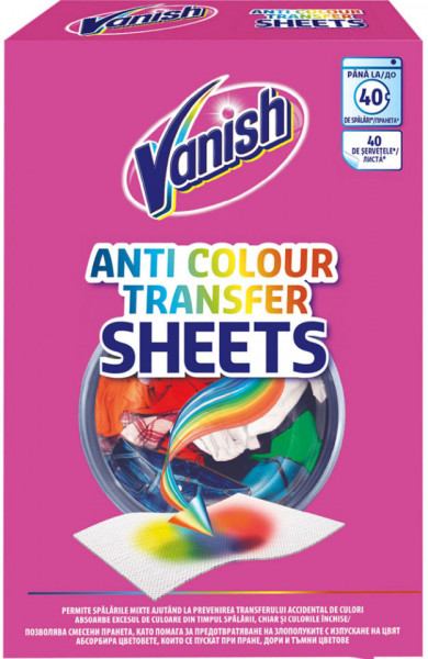 Vanish Servetele Anti Transfer de Culoare 40 buc