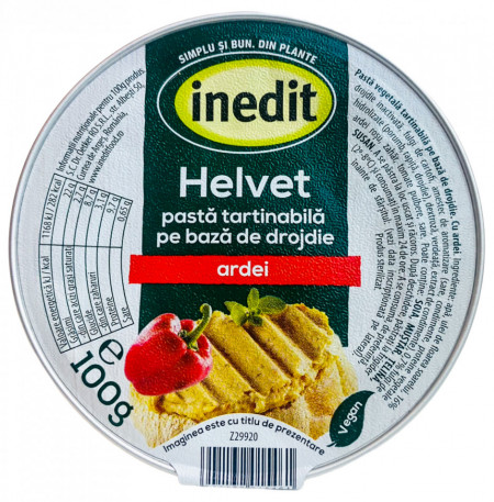 Inedit Helvet Pasta Tartinabila pe Baza de Drojdie cu Ardei 100g