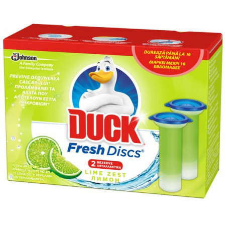 Duck Rezerve Odorizant Gel pentru Vasul Toaletei Lime 12 Discuri 72ml