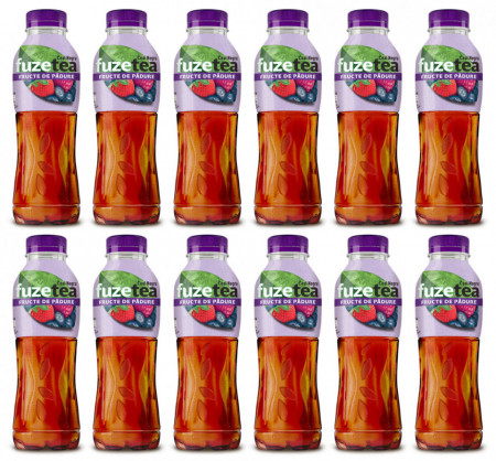 Fuzetea Bautura Racoritoare Necarbogazoasa cu Extract de Ceai Negru si Suc de Fructe de Padure 12 buc x 500ML