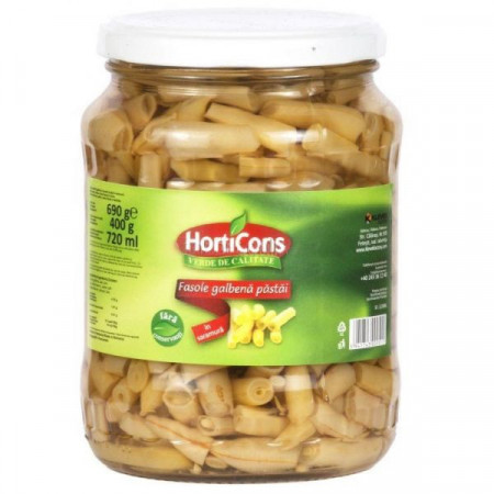 Horticons Fasole Galbena Pastai Bucati in Saramura 690g