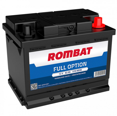 Rombat Baterie Auto Full Option 12V 62Ah 510A