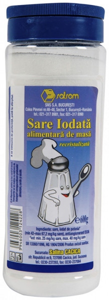 Salrom Sare Iodata Alimentara de Masa Recristalizata 600g