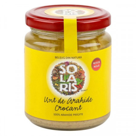 Solaris Unt de Arahide Crocant fara Sare si Zahar 250g
