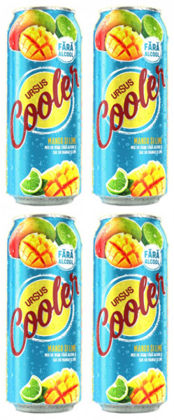 Ursus Cooler Bere cu Mango si Lime 0% Alcool 4 buc x 500ML