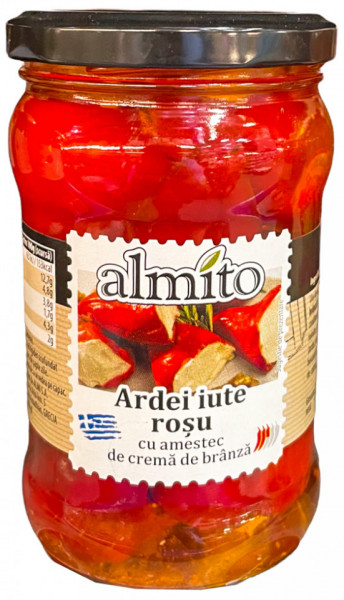 Almito Ardei Iute Rosu cu Amestec de Crema de Branza 270g
