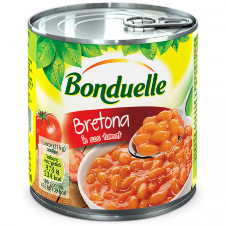 Bonduelle Bretona Fasole Albă Boabe în Sos Tomat 430g