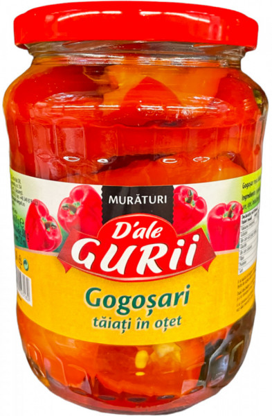 D'ale Gurii Gogosari Rosii Taiati in Otet 670g