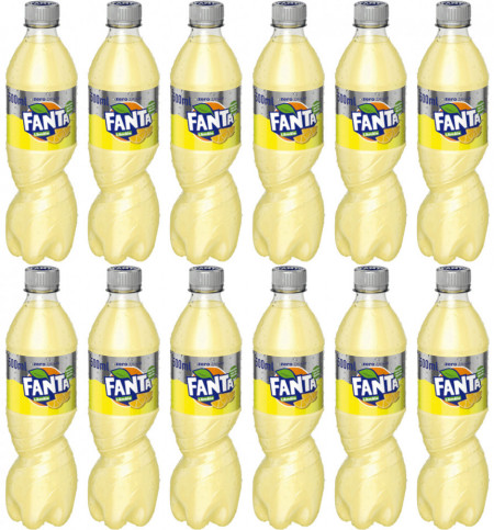 Fanta Zero Zahar Bautura Racoritoare Carbogazoasa cu Gust de Lamaie 12 buc x 500ML