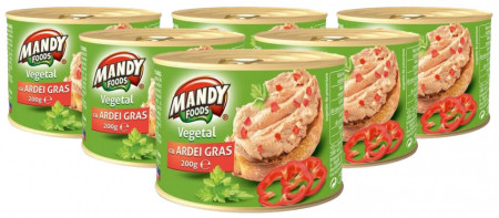 Mandy Pasta Vegetala Tartinabila cu Ardei Gras 6 buc x 200g