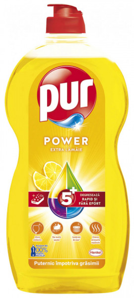 Pur Detergent De Vase Lichid Power Extra Cu Parfum De Lamaie Ml