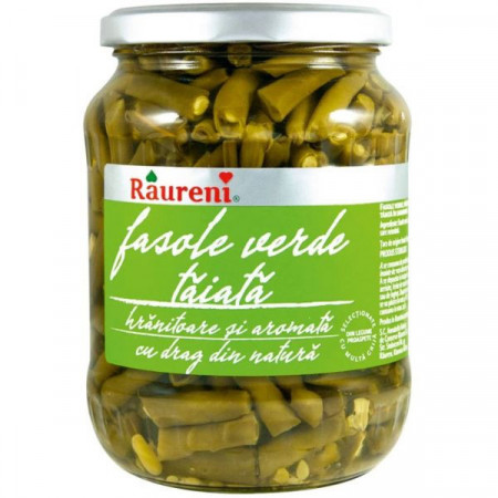 Raureni Fasole Verde Pastai Rotunda Taiata in Saramura 690g